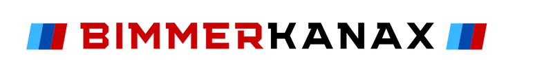 Logo of BimmerKanax with blue and red stripes on both sides.
