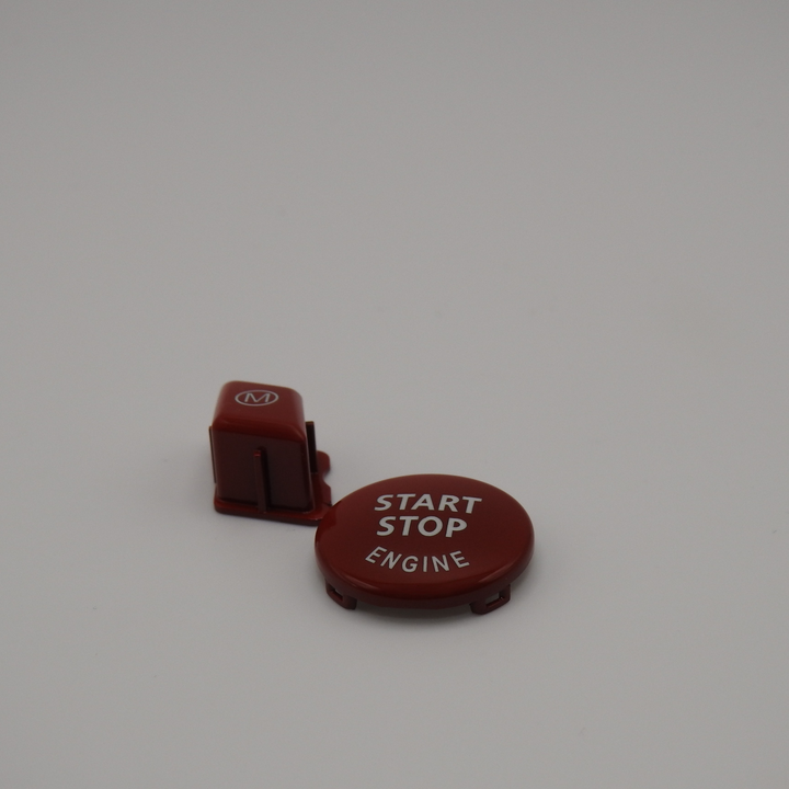 Start-stop button cover and multifunction button in red and blue for E90, E91, E92, E93